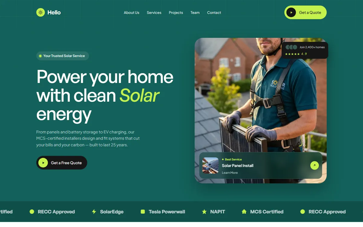 Helio — solar installer site