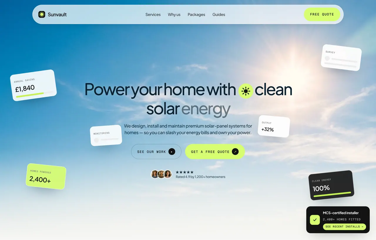Live preview of your website homepage